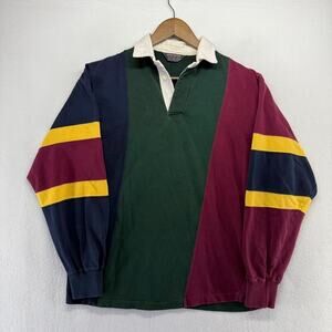 Vintage Brooks Brothers Rugby Shirt men's Medium Colorful All Cotton Hong Kong
